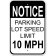 Parking Lot Speed Limit 18" x 12" Aluminum Sign