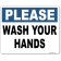Please Wash Your Hands 8" x 10" Full Color Sign