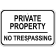 Private Property No Trespassing 12" x 18" Aluminum Sign 