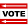 Red Vote Left Arrow Yard Sign | 18" x 24"