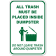 Trash in Dumpster Only 18" x 12" Aluminum Sign