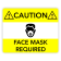 Yellow Caution 8" x 10" Face Mask Required Sign