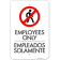 Vertical Bilingual Employees Only 18" x 12" Aluminum Sign