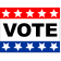 Vote Yard Sign with Stars and Stripes | 18" x 24"