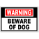 4" x 6" Warning Beware of Dog Decal