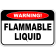 Warning Flammable Liquid 12" x 18" Aluminum Sign 