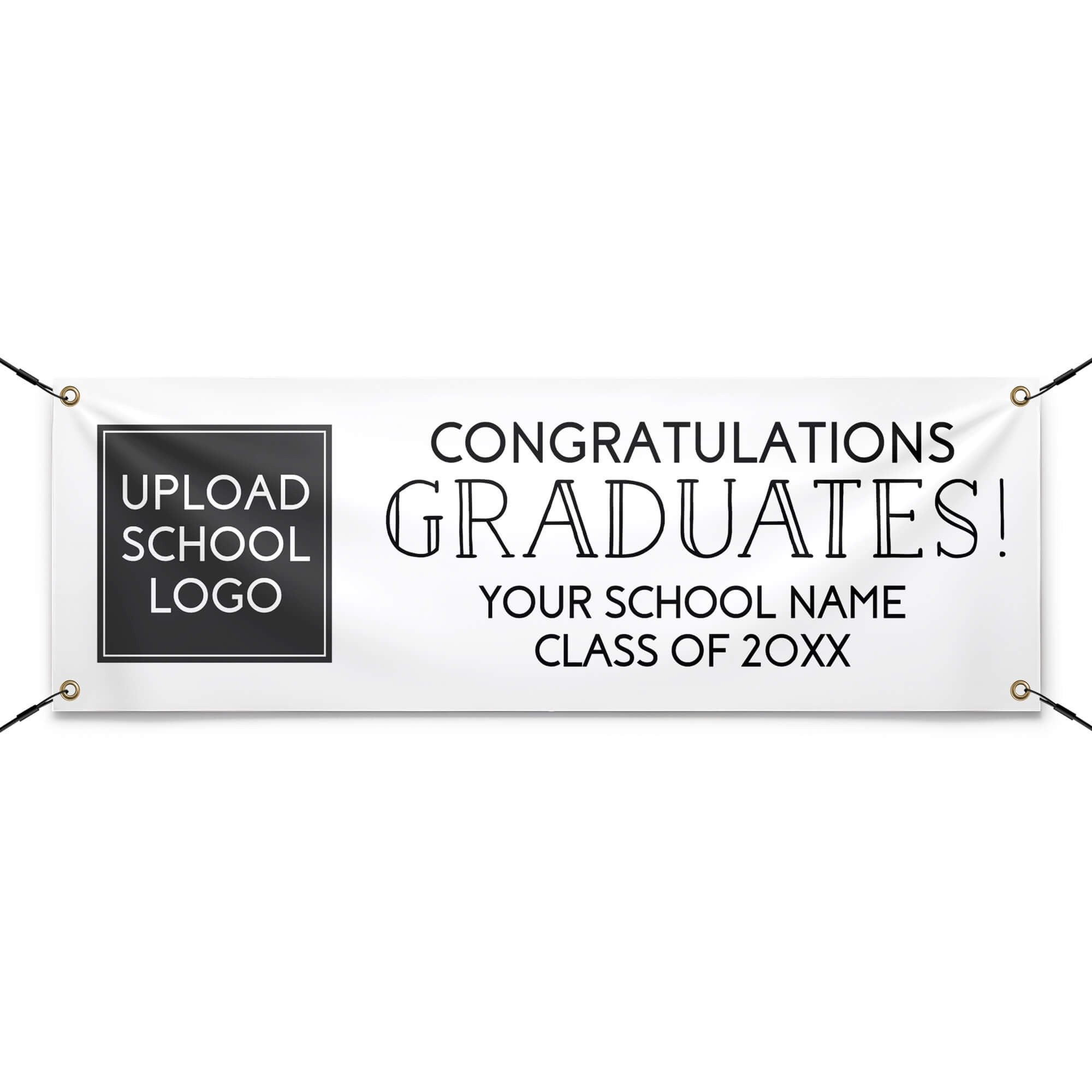 School Logo Custom Graduation Banner With Strings