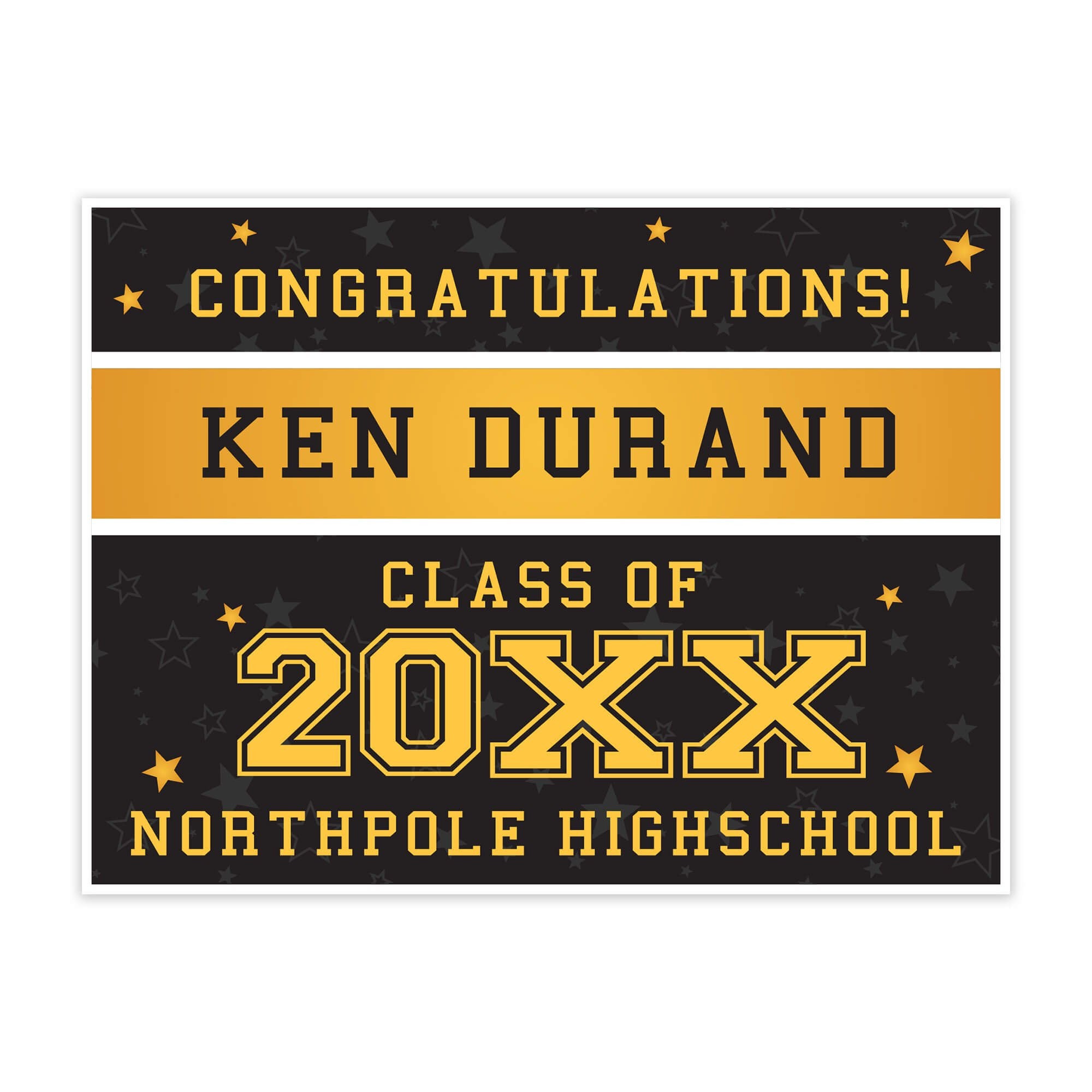 Gold Stars Graduation Yard Sign