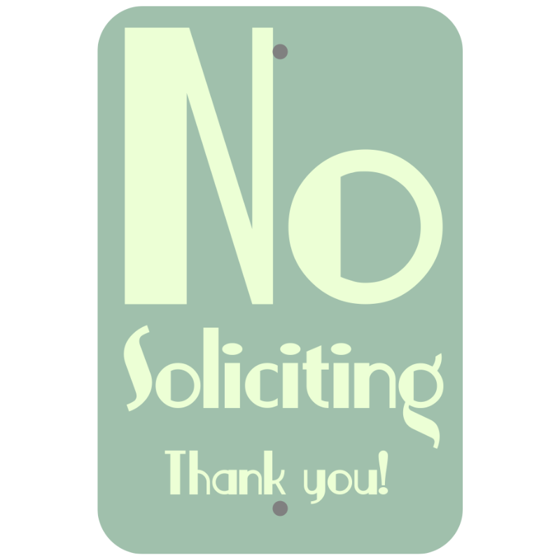 Roaring 20s No Soliciting Sign