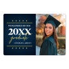 Star & Script Proud of Our Grad Graduation Announcement photo magnet on a white background