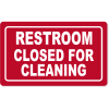 Restroom Closed for Cleaning Engraved Plastic Sign | 6" x 10"
