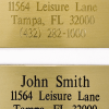 Example of oxidized and etched brass signs