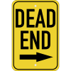 Vertical Right Arrow Dead End Sign