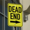 Mounted Vertical Right Arrow Dead End Sign