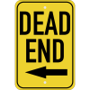 Vertical Left Arrow Dead End Sign