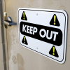 Mounted Horizontal Repeated Icon Keep Out Sign