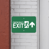 Mounted Horizontal Forward Arrow Emergency Exit Sign