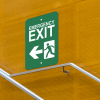 Mounted Vertical Left Arrow Emergency Exit Sign