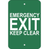 Vertical Keep Clear Emergency Exit Sign