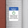 Mounted Vertical Appliances Off Conserve Energy Sign