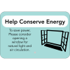Horizontal Open Window Conserve Energy Sign
