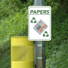 Mounted Vertical Paper Recycling Sign