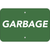 Horizontal Green Garbage Sign