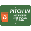 Horizontal Pitch In Recycling Sign