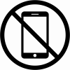 6" Round No Cell Phone Die Cut Vinyl Decal