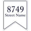 Bunting Border Home Address Sign w/ Street Name | 12" x 10"