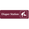 Diaper Station Female Icon Engraved Plastic Sign | 3" x 10"