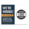 Custom Logo We're Hiring Yard Sign In Blue - 18x24 Size