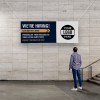 Custom Logo We're Hiring Vinyl Banner In Blue - 3x8 Lifestyle