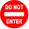 6" Round Red Do Not Enter Decal