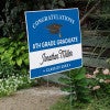 8th Grade Graduation Yard Sign Next to Stairs