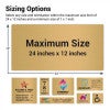 Various engraved brass sign sizes next to each other 
