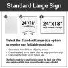 An infographic explaining the benefits and functionality of the standard yard sign