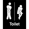 Engraved Unisex Funny Uncomfortable Stick Figure Bathroom Sign