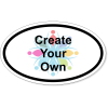 Black Border Oval Bumper Sticker | 3" x 5"