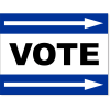Blue Vote Right Arrow Yard Sign | 18" x 24"