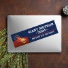 Giant Meteor Bumper Sticker on a closed laptop