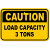 Caution Load Capacity Custom Tons Aluminum Sign | 12" x 18"