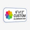 Custom Aluminum Sign 6" x 12"  at an Angle to Show Thickness