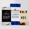 Three different sizes and designs of the vertical 2-layered ADA sign