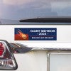 Giant Meteor Bumper Sticker above a white car's tail light