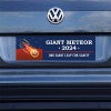 Giant Meteor Bumper Sticker on a gray car