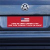 American Flag Funny Political Bumper Sticker on a gray car
