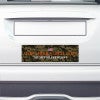 Camo MAGA Bumper Sticker on the bumper of a white car