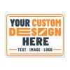 Custom car magnet sign on white background — design your own
