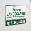 A custom car magnet with border for a landscaping business